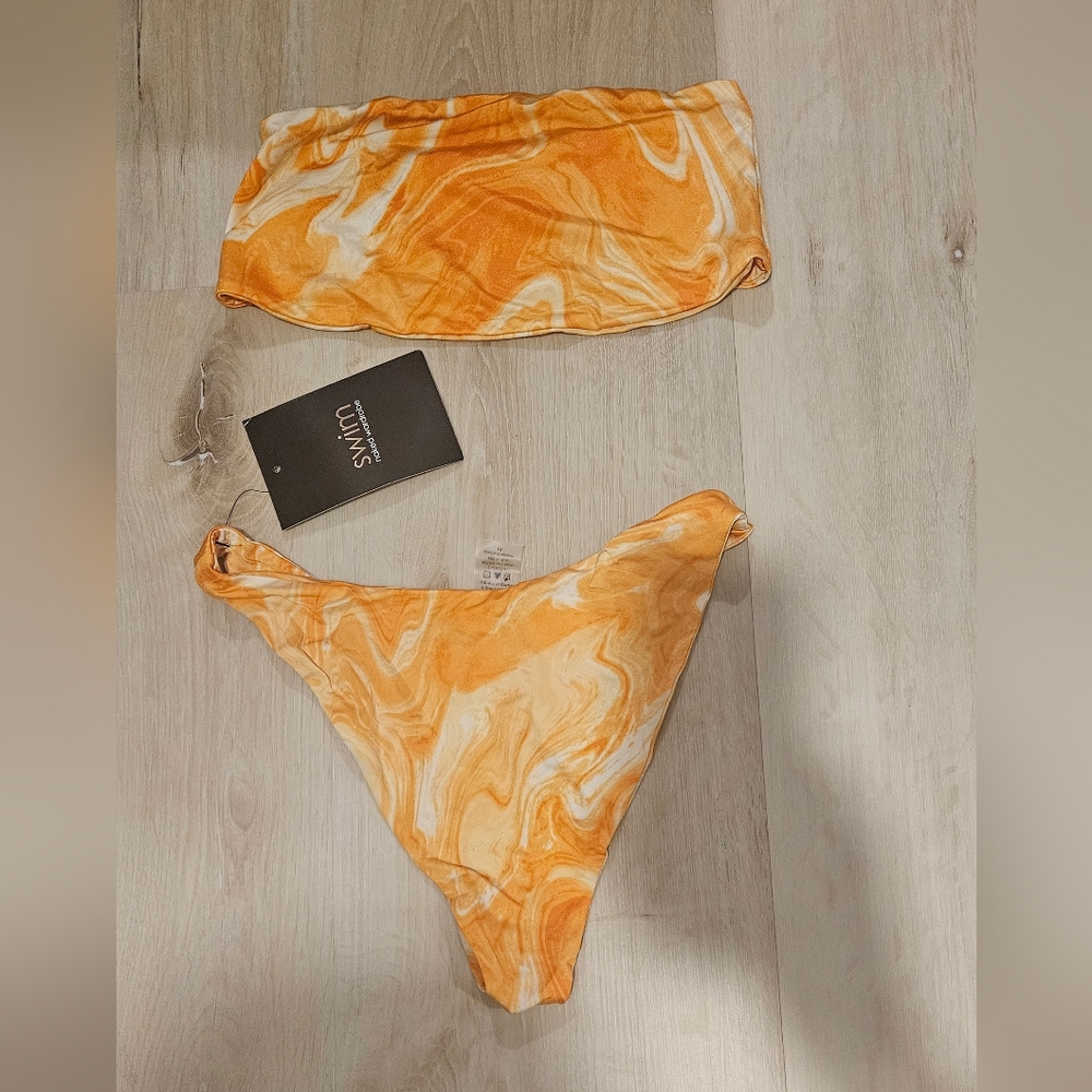 739 Naked Wardrobe Orange Marble Bikini